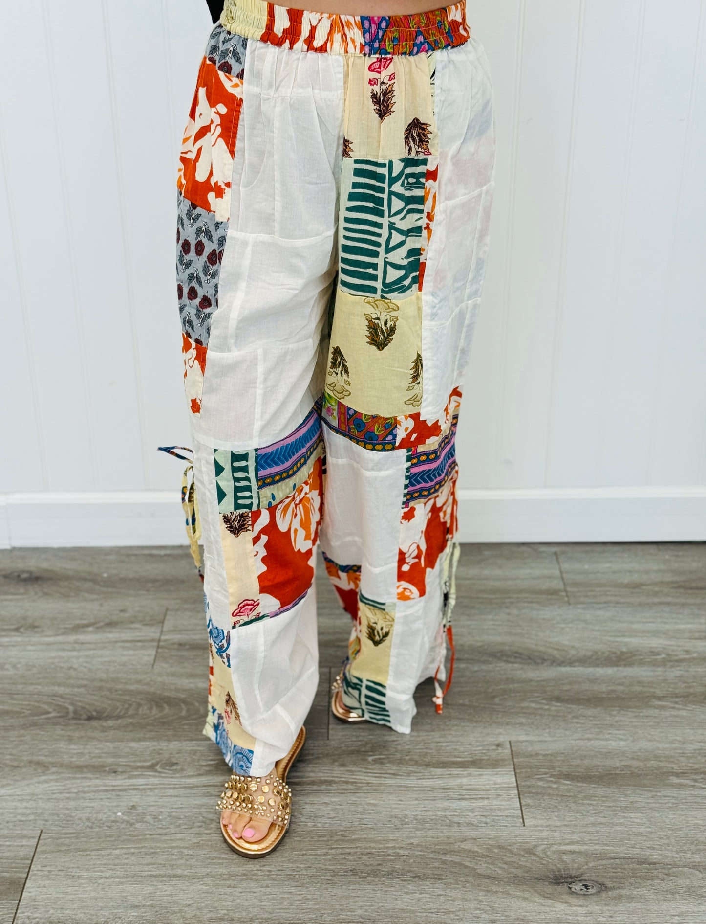 POL Ivory Multi Mixed Patchwork Pants (Reg.)