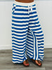 Sea Blue Striped French Terry Top & Pants Set (Reg. and Plus)