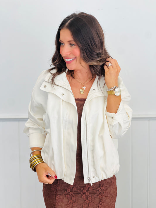 Ecru Zip Up Jacket (Reg.)