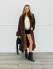 Brown Faux Leather Longline Coat (Reg.)