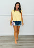 Striped Shoulder Pad Top (Reg & Plus)- 2 Colors