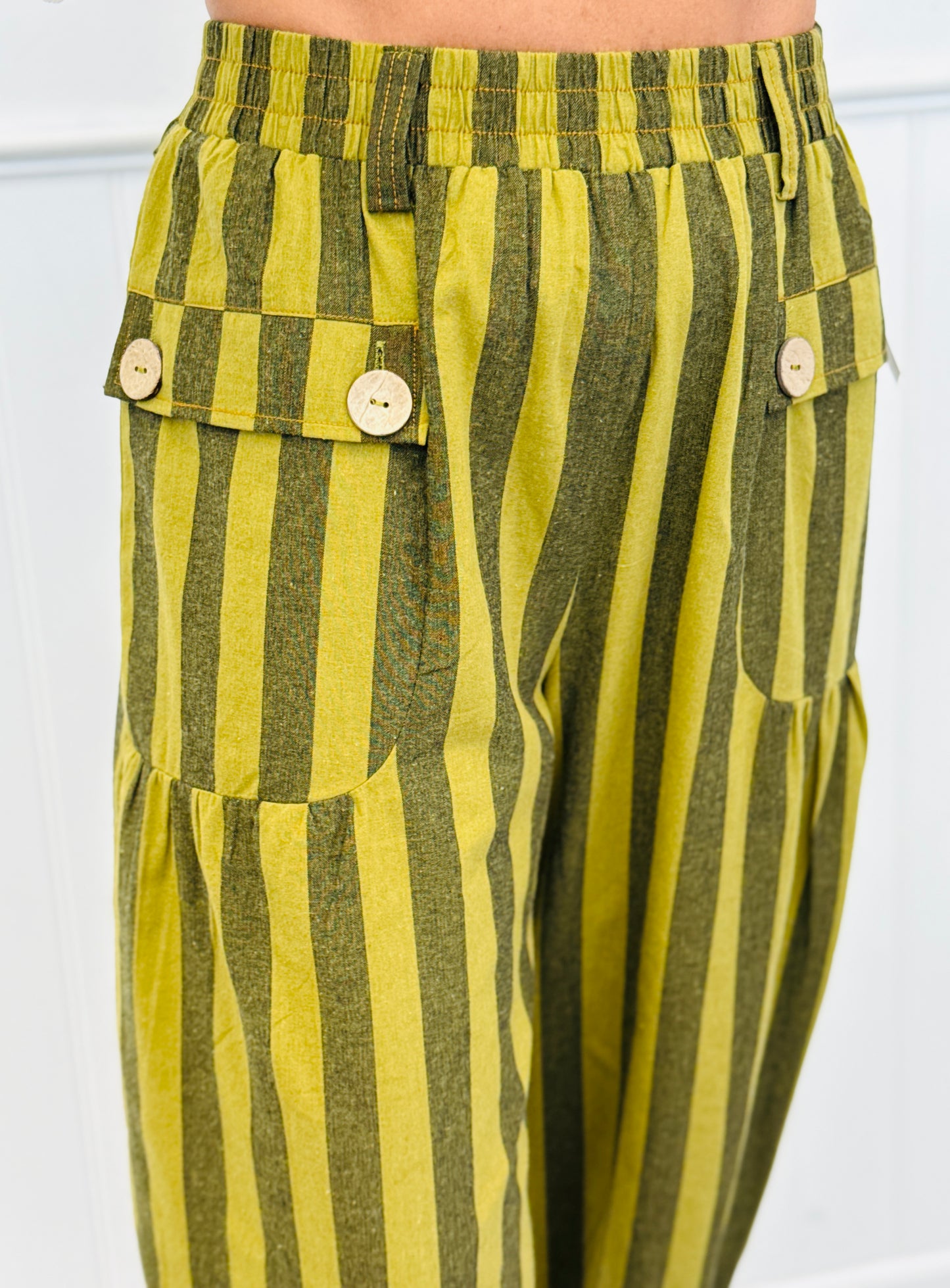 Thyme Stripe Cargo Pants (Reg & Plus)
