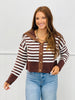 Striped Button Up Sailor Collar Sweater (Reg.)-2 Colors