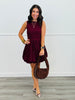 Burgundy Bubble Hem Mini Dress (Reg.)