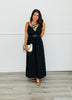 Black A-Line Belt Detailed Maxi Dress (Reg.)