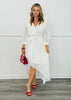 White Eyelet Wrap Style High-Low Dress (Reg. & Plus)