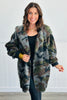 Faux Fur Camo Open Front Jacket (One Size)