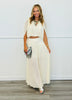 Beige Semi Sheer Overlay Top & Maxi Skirt Set (Reg.)