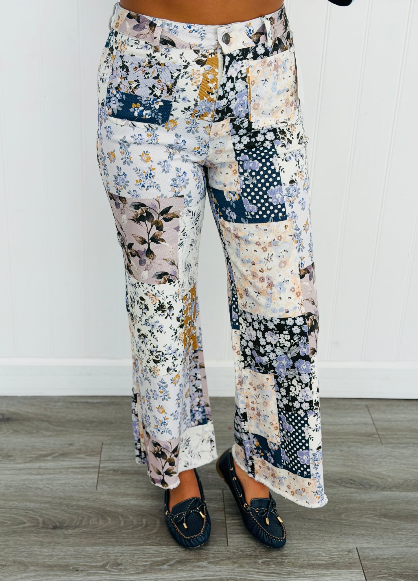 Bluebell Patchwork Print Wide Leg Pants (Reg.)
