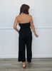 Black Strapless Front Tie Jumpsuit (Reg.)