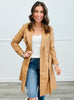 Belted Faux Leather Trench Coat (Reg)-3 Colors