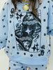 Queen Of Sparkles Pale Blue Polka Dot Logo Sweatshirt (Reg. & Plus)