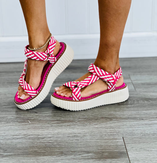 Fuchsia/White On The Way Sandals
