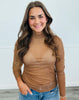 Brown Pearl Detailed Mesh Top (Reg. and Plus)