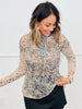 Taupe Leopard Rose Long Sleeve Mesh Top (Reg. & Plus)