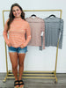 Checkered Mesh Long Sleeve Top (Reg & Plus)-3 Colors
