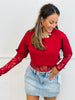 Cotton Lace Long Sleeve Bodysuit (Reg.)- 6 Colors