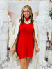 Red Cable Knit Mini Dress (Reg. and Plus)
