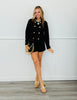 Black Knit Tailored Shorts (Reg.)