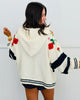 Cream Multi Contrast Stripe Sweater Cardigan (Reg.)