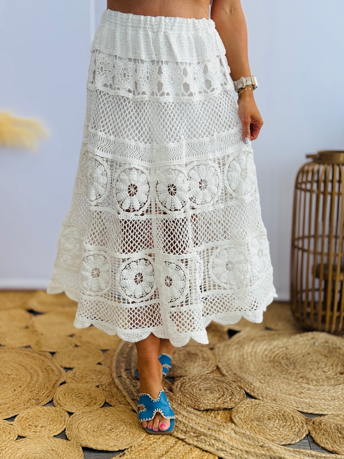 POL Off White Woven Bliss Roomy Skirt (OS.)