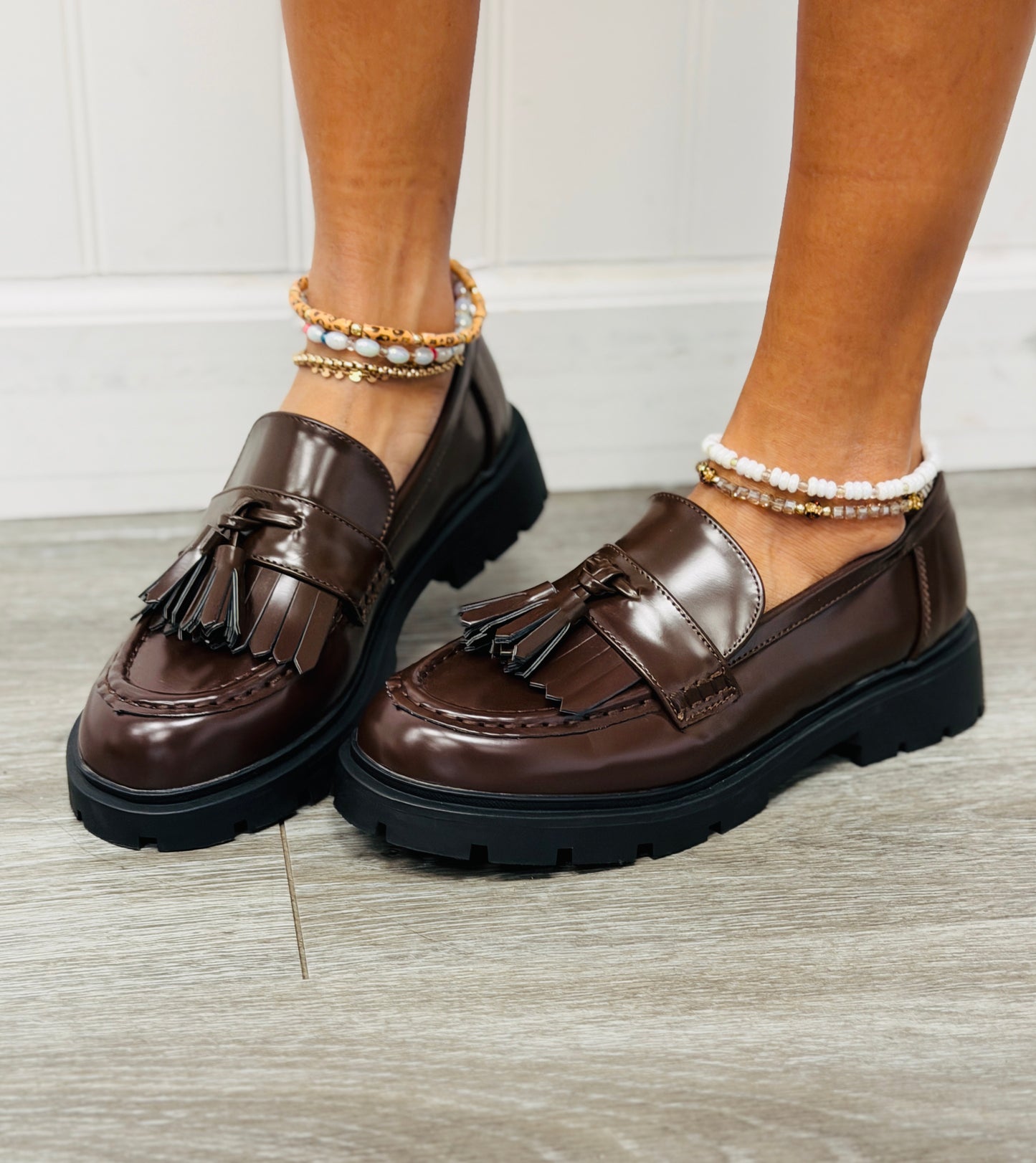 Coffee Polished Charm Loafers
