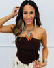 Chocolate Ruched Tube Top (Reg.)