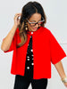 One Button Short Sleeve Cardigan (Reg.) - 3 Colors