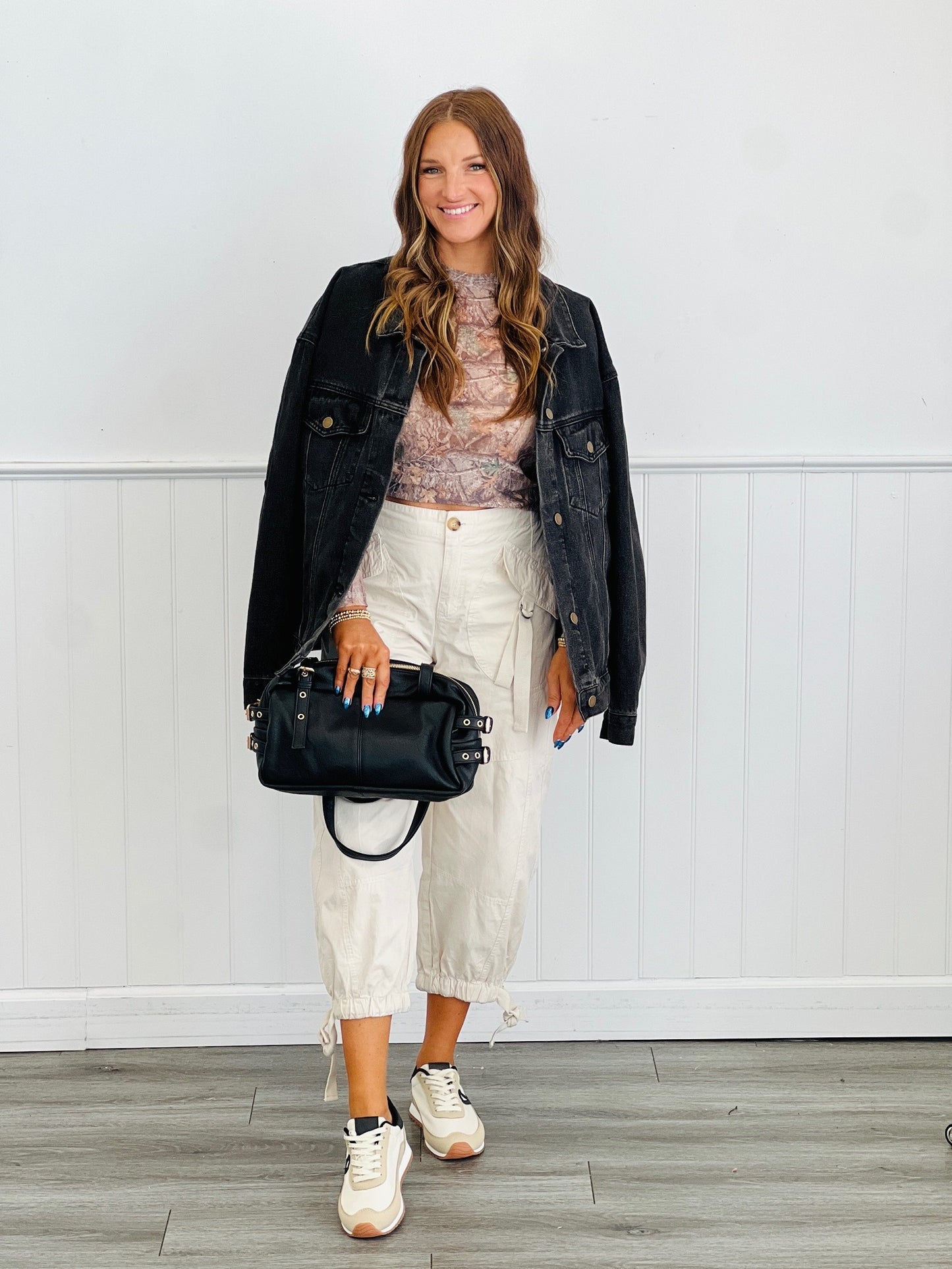 Camo Mesh Long Sleeve Top (Reg. and Plus)