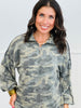 Olive Brushed Camouflage Zip Up Top (Reg.)