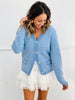 Striped V-Neck Sweater Cardigan (Reg)-3 Colors