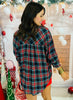 Navy Plaid Kathryn Button Up Top (Reg. and Plus)