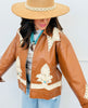 Sienna Brown Faux Leather Studded Jacket (Reg.)