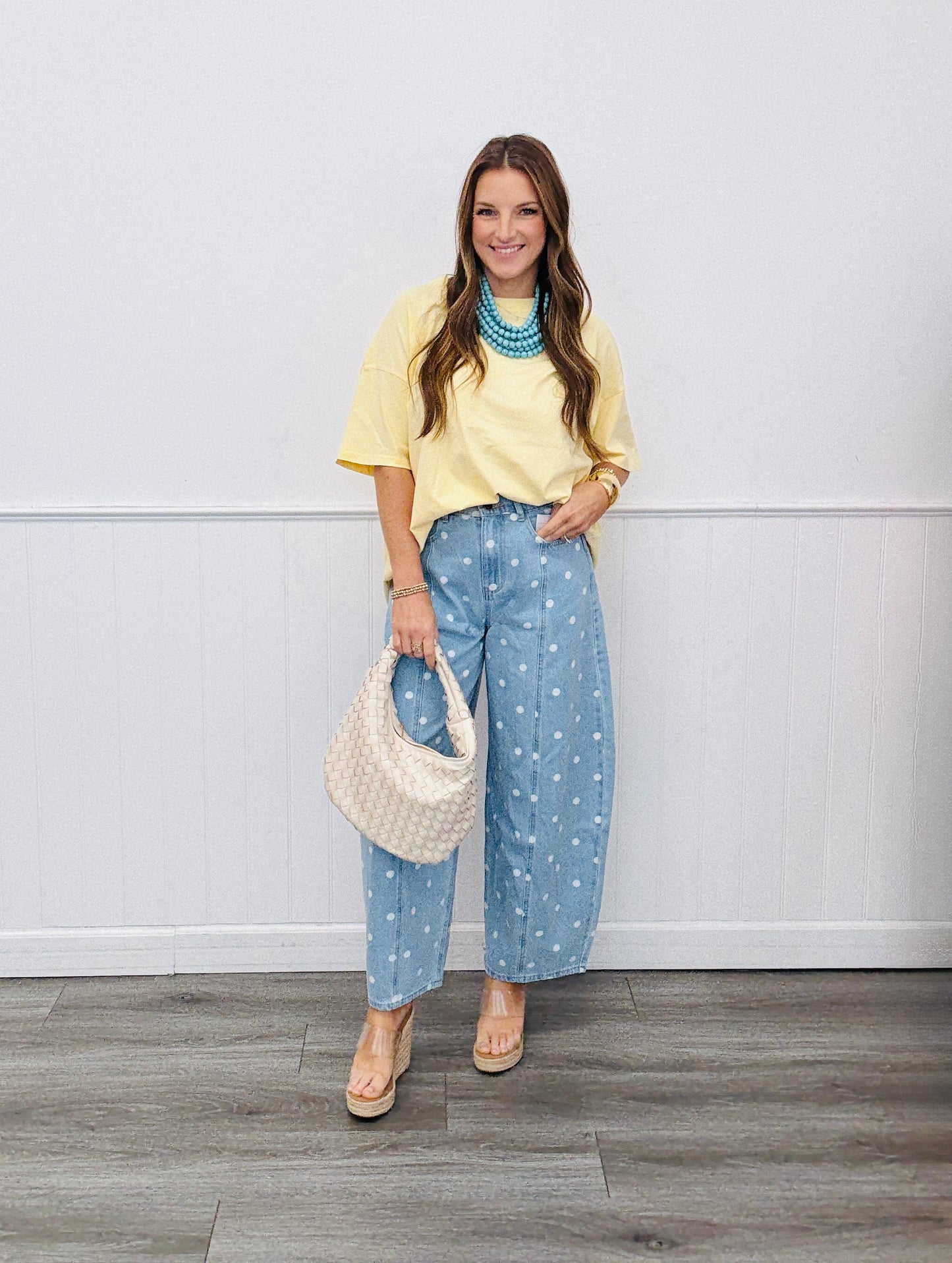Yellow Asymmetric Drawstring Oversized Tee (Reg. and Plus)