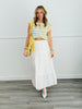 White Eyelet Trim Midi Skirt (Reg.)