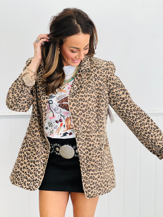 Leopard Print Blazer (Reg.)