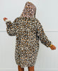Leopard Wildly Cozy Print Hoodie Dress (Reg)