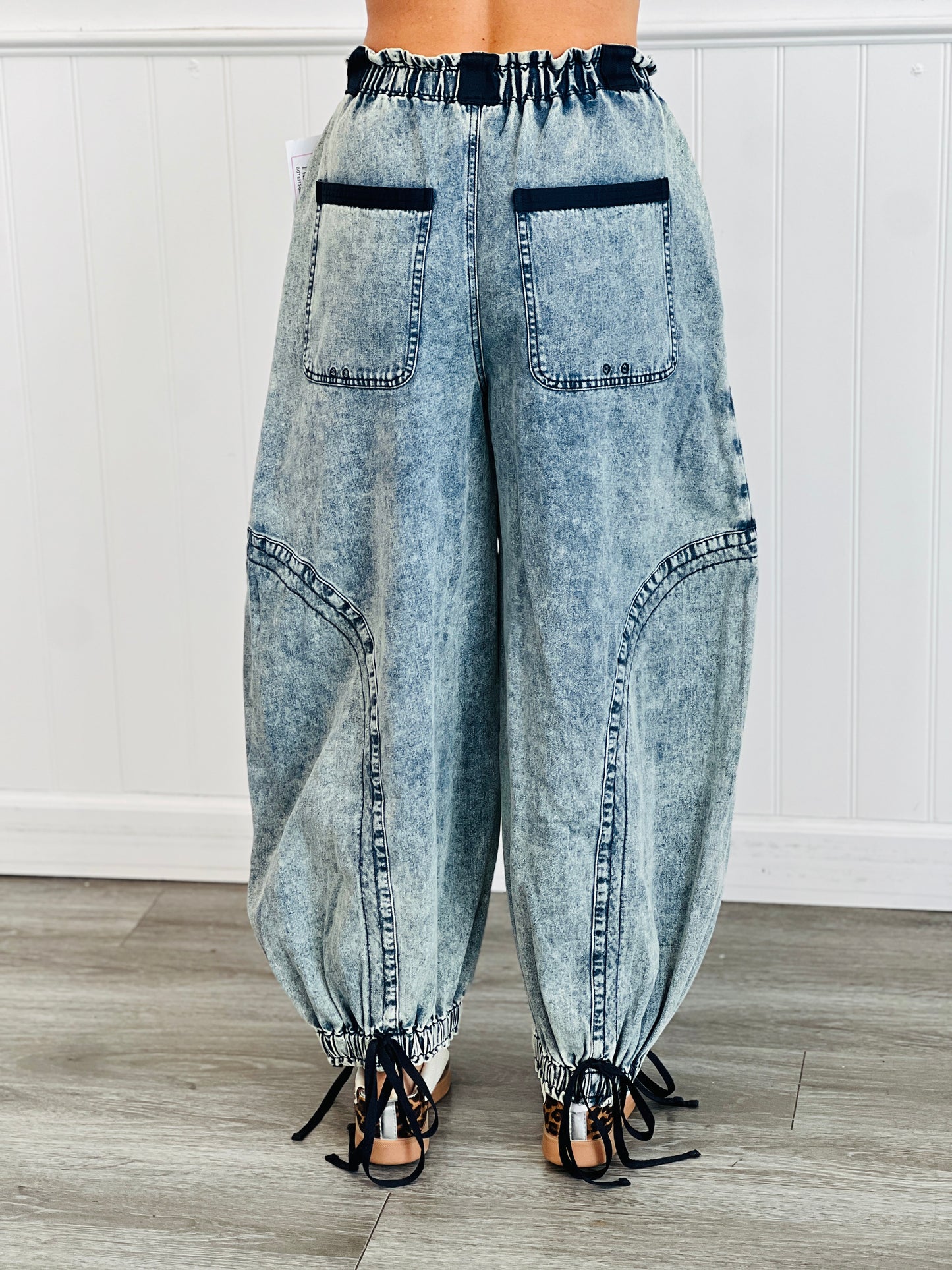 Denim Cargo Parachute Pants (Reg.)