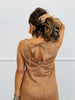 Brown Suede Boat Neck Romper (Reg.)