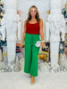 Green Rhinestone Wide Leg Pants (Reg. and Plus)