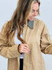 Tan/Black Long Sleeve Trench Coat (Reg.)
