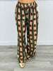 Olive Polka Dot Stripe Wide Leg Pants (Reg.)