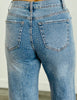Sparkly Rhinestone Cuffed Wide Leg Jeans (Reg.)