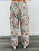 Floral Denim Wide Leg Cargo Pants (Reg.)