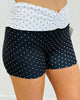 Polka Dot Ruched Waistband Biker Shorts (Reg.)