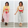 Striped Grommet Waist Denim Barrel Pants (Reg.)-2 Colors