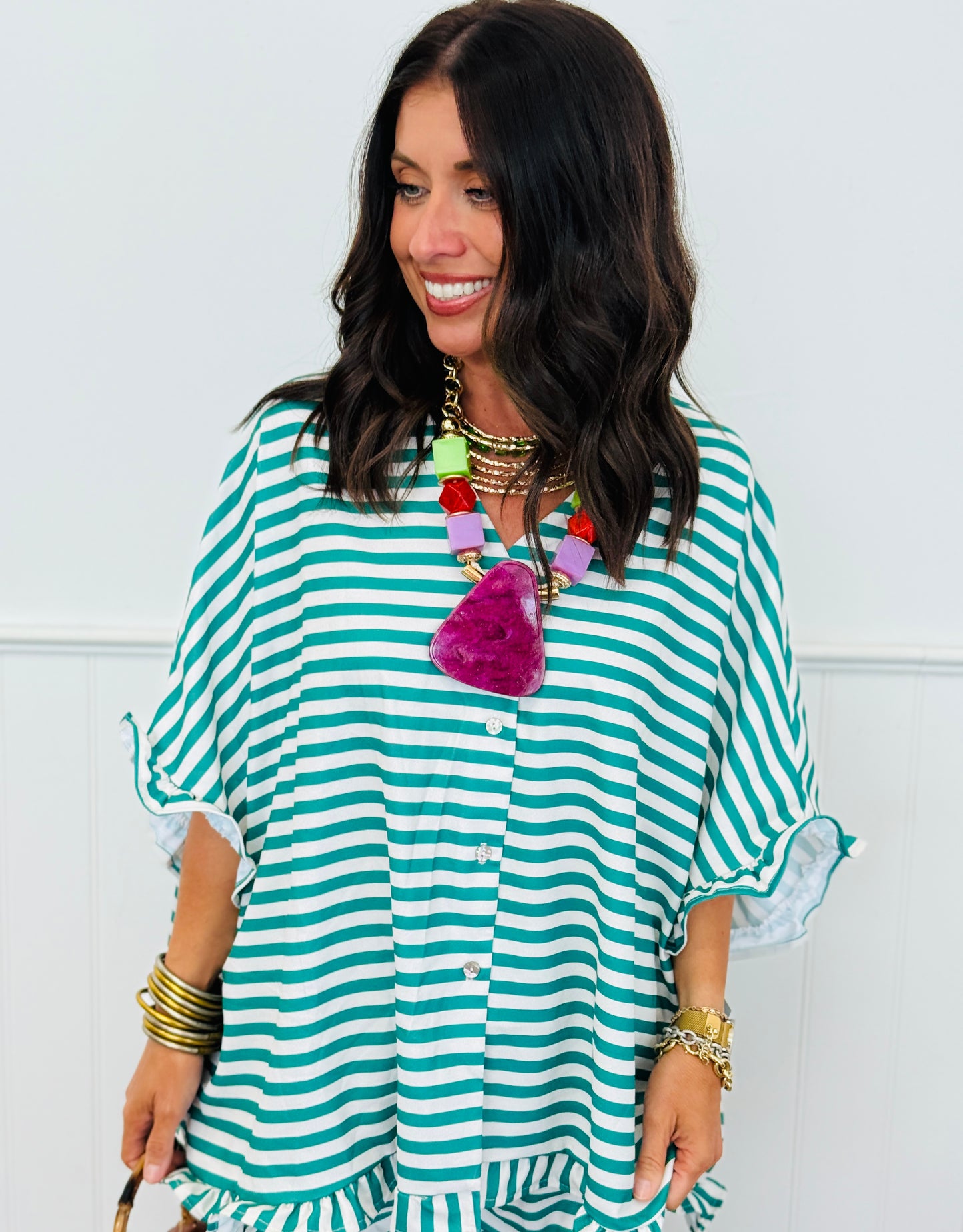 Flowy Striped Top (Reg & Plus)-3 Colors