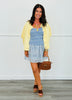 Light Yellow Short Sleeve Sweater Cardi Top (Reg.)