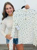 Floral Print Smocked Lettuce Edge Top (Reg.)-2 Colors