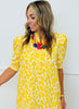 Lemon Animal Print Midi Dress (Reg.)